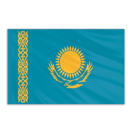 Kazakhstan Indoor Nylon Flag 3'x5'